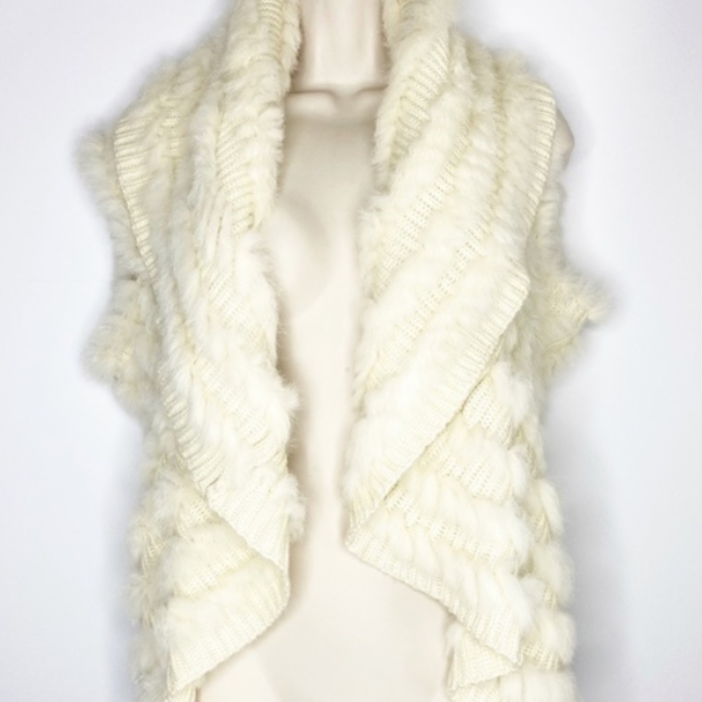 Ivory XS Women's Rabbit Fur Vest